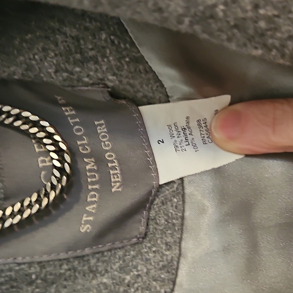 J Crew Gray Double-Breasted Wool Coat - Picture 3 of 6